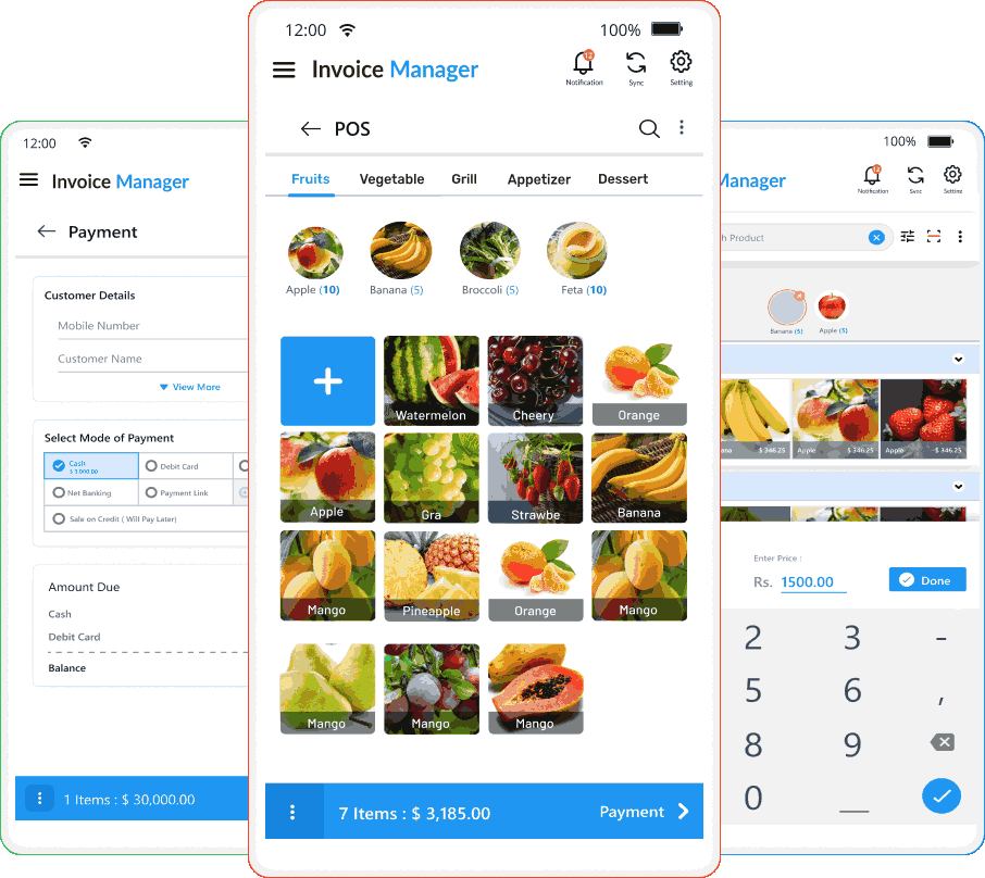 POS billing and sales transaction dashboard